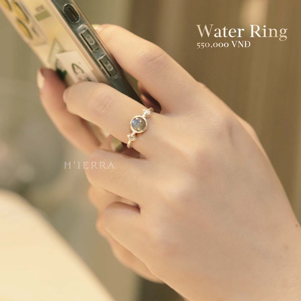 Nhẫn Bạc Nữ H'ierra Water Ring đính đá Opal / Moonstone / Labradorite | BST Down-To-Earth