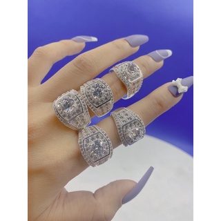 Nhẫn bạc nam mạ vàng trắng chủ 7.0li