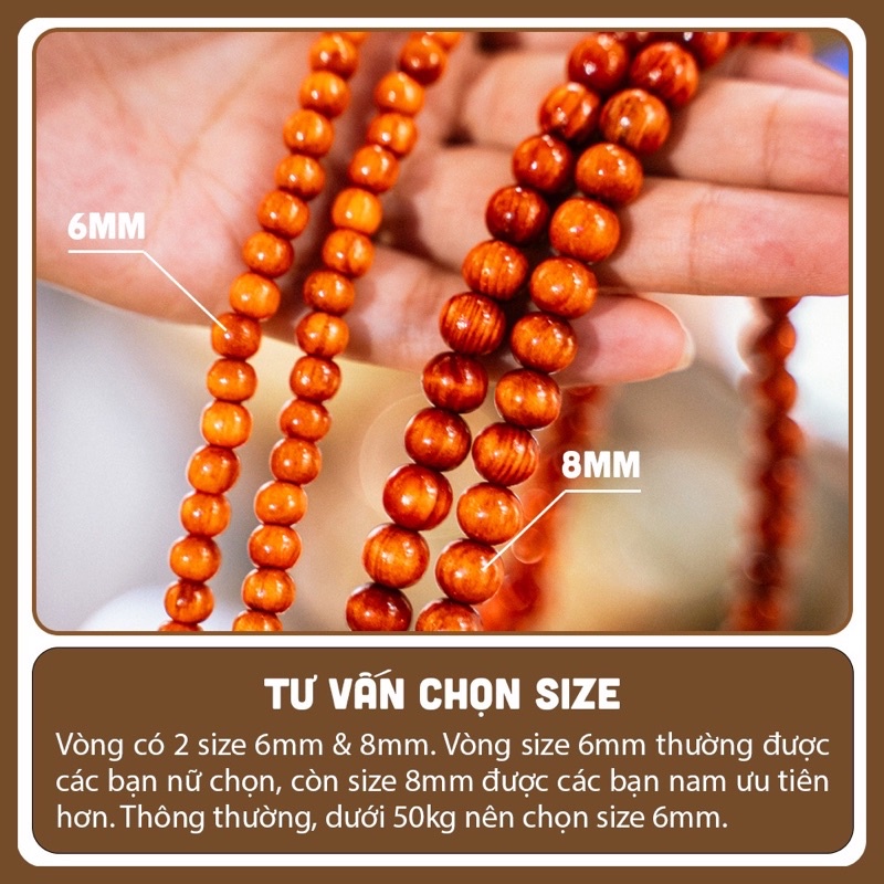Vòng Gỗ Huyết Long 108 Hạt Thấu Quang - Tặng Kèm Hộp Gấm