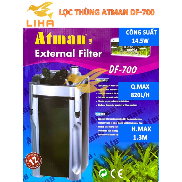 Máy Lọc Thùng Atman DF - Lọc Ngoài Cho Hồ Cá 100-300 Lít