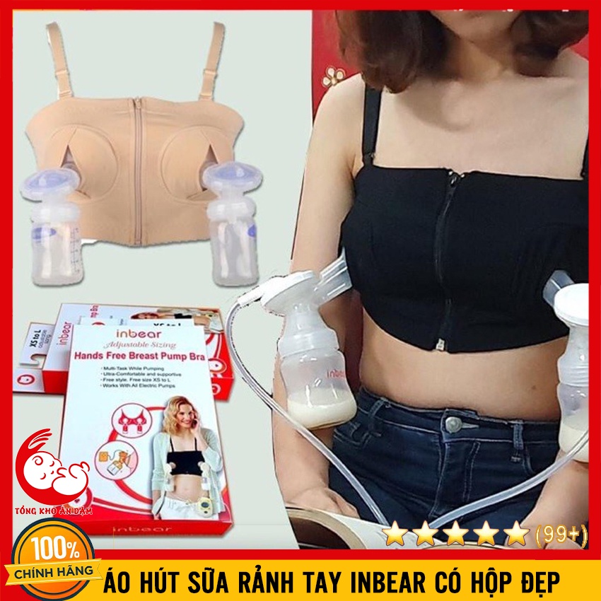 Áo Hút Sữa Rảnh Tay INBEAR Có Hộp Cao Cấp - Áo Vắt Sữa Mẹ Tiện Lợi