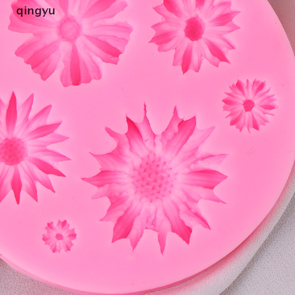 Khuôn Silicone Tạo Hình Cánh Hoa Hướng Dương 3D Trang Trí Bánh