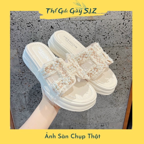 Dép Bánh Mì Nữ Đế Cao 3 -5 phân_Dép Nữ Bánh Mì Quai Ngang Đế Đúc Hàng Cao Cấp Mang Cực Êm Chân