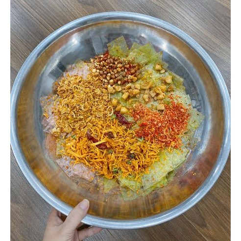 Bánh Tráng Topping Siêu To Siêu Chất Vị Lá Dứa (khô gà - tốp mỡ - nước sốt tắc mè - đậu phộng cháy tỏi - ruốc khô)