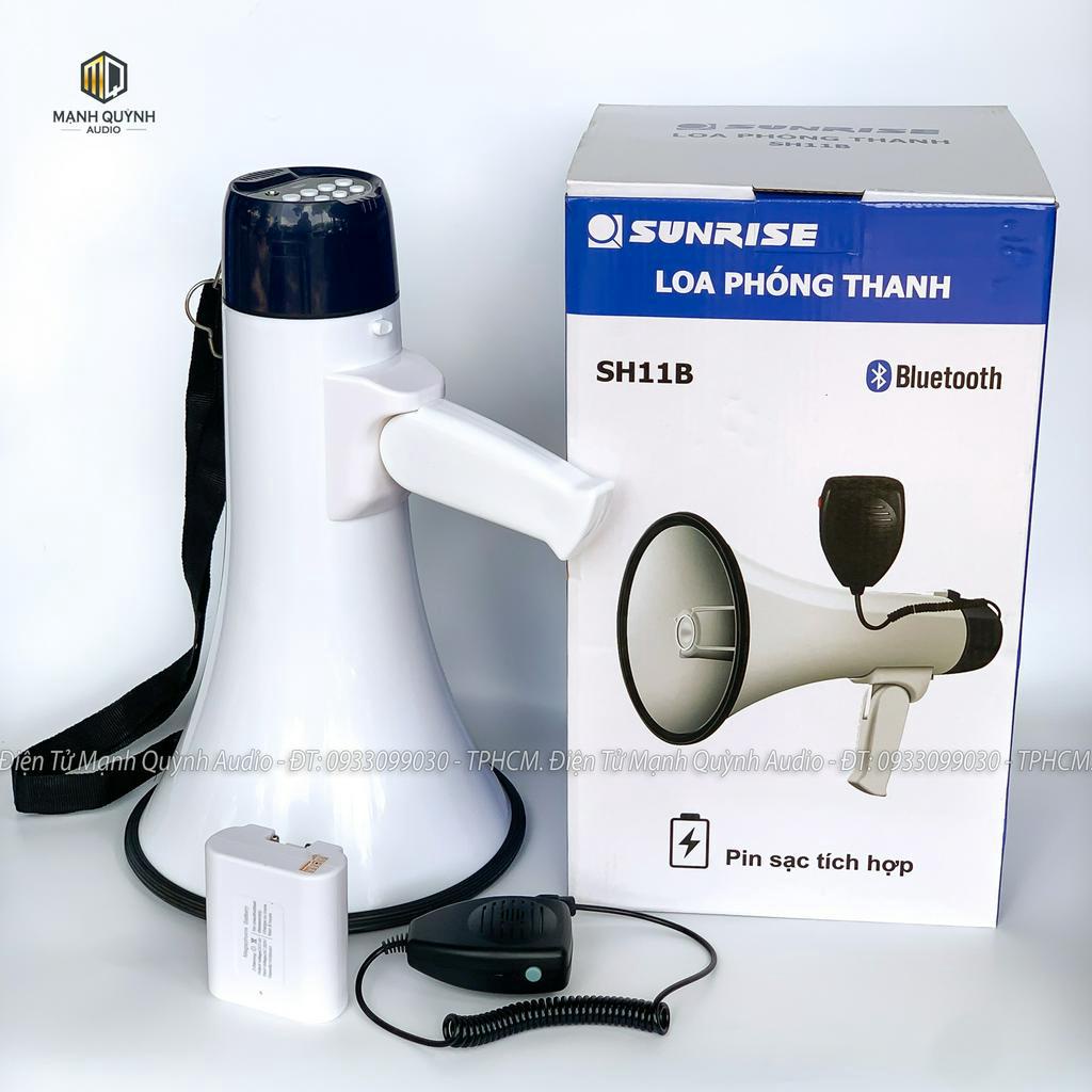 Loa Phóng Thanh SH11B Công Suất Lớn, Có Micro Rời, Ghi Âm Tích Hợp, Còi Hú Báo Động