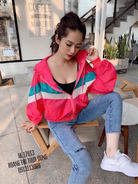 Áo khoác gió nữ 2 lớp có mũ AKHM02 | BigBuy360 - bigbuy360.vn