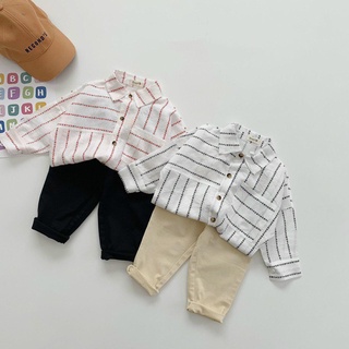 sét sơ mi kẻ chữ quần kaki bé trai beemo Hàng chính hãng cho bé trai tư 9-23kg