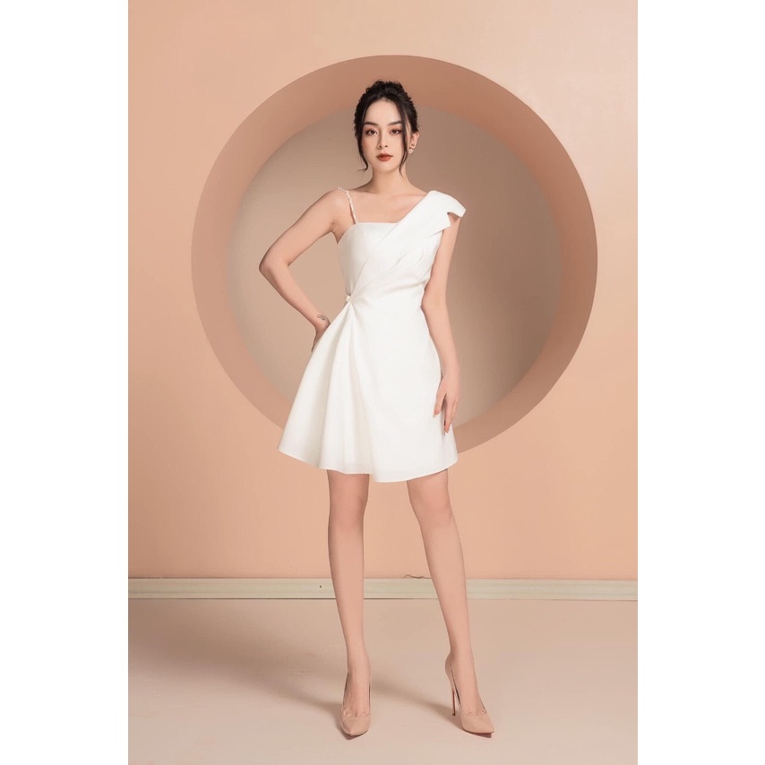 LAYLA'S DRESS BY CHAMS- Đầm Xoè Một Dây Nhún Eo Ngọc