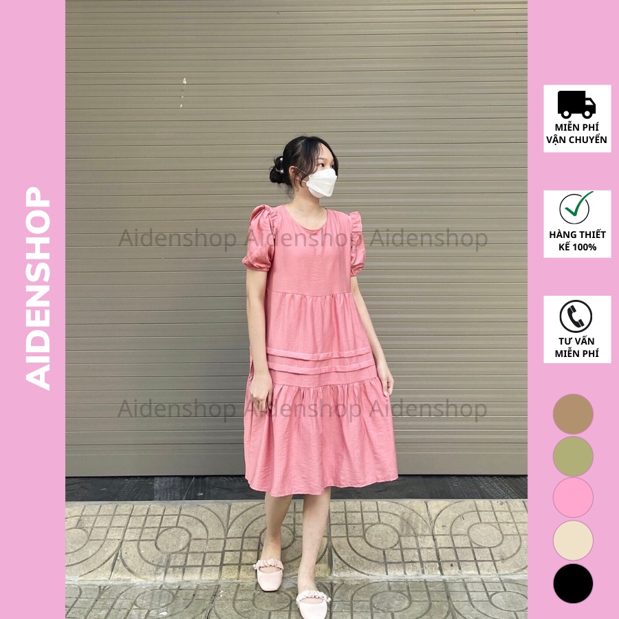 Đầm bầu công sở đẹp Aidenshop váy bầu thiết kế suông đẹp