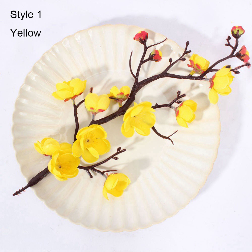 Cành Hoa Mận Giả Bằng Vải Lụa 2 Kiểu Tùy Chọn Dùng Trang Trí Nhà Cửa / Tiệc Tùng Mùa Đông