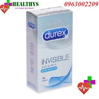 [ Chính Hãng ] Bao cao su Durex Invisible Extra Thin Extra Sensitive 10 bao Kéo dài thời gian yêu