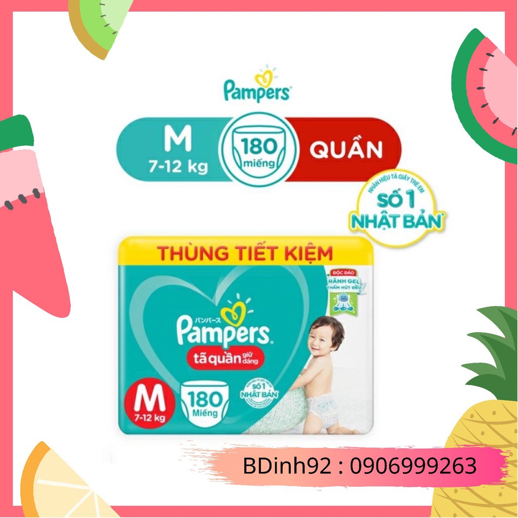 (CHÍNH HÃNG) Thùng Mega Tã Quần Giữ Dáng PAMPERS Tiết Kiệm M180