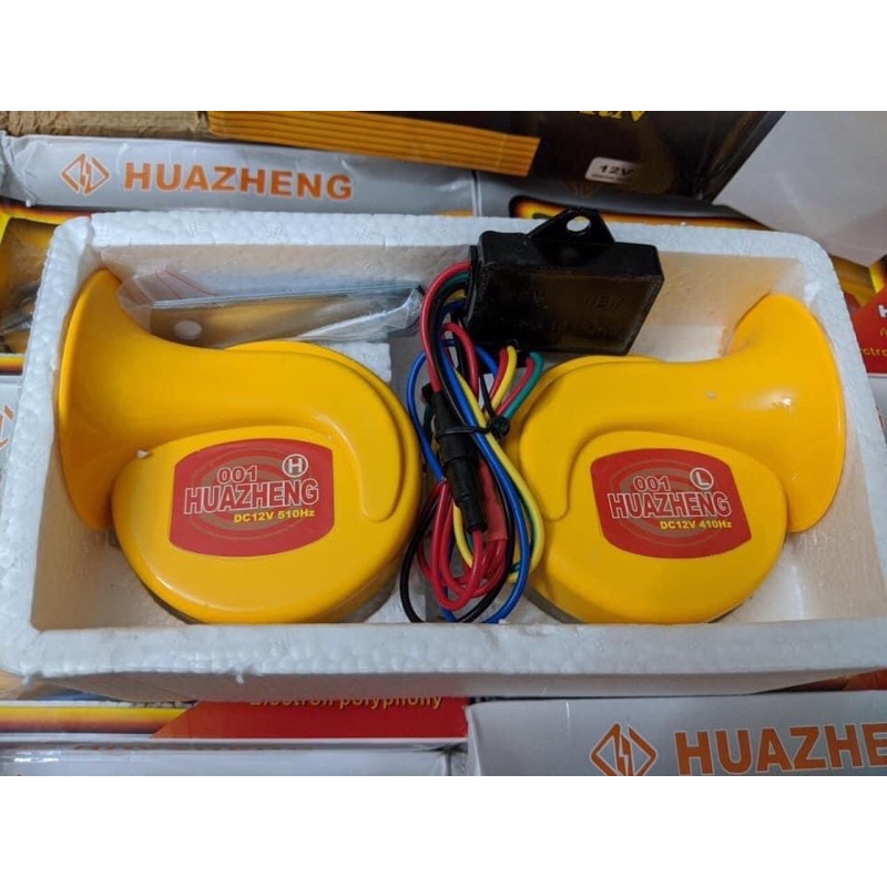Còi ngân ô tô, xe máy HUAZHENG 12v,24v