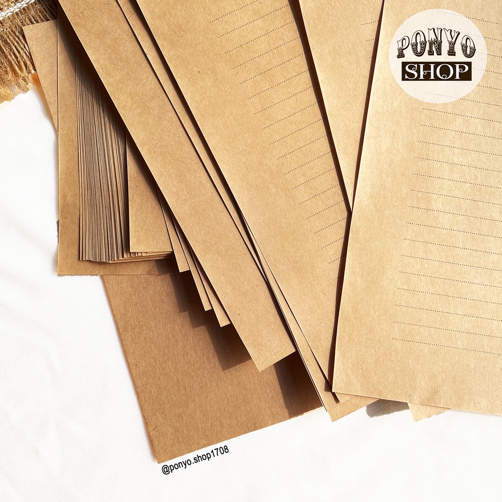 Set 60 tờ giấy kraft làm ruột sổ tay Handmade Vintage