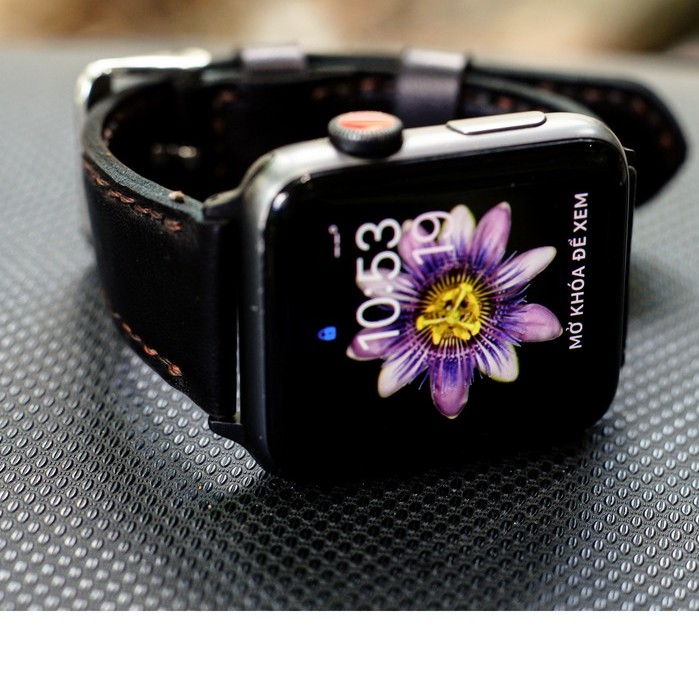 Dây apple watch da dê đen handmade bền chắc cực đẹp by RAM Leather classic 1997 - tặng khóa chốt và adapter