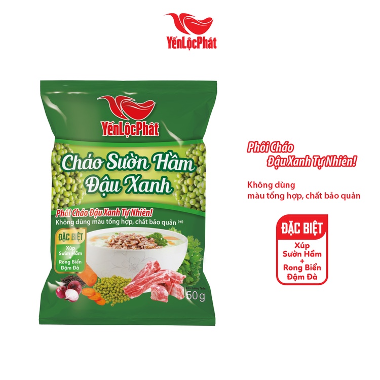 - Cháo Sườn Hầm Đậu Xanh Yến Lộc Phát - Ăn Liền – Gói 50gr