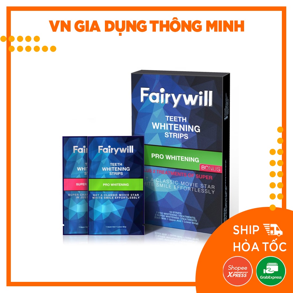Combo Miếng Dán Trắng Răng FAIRYWILL FW-334 Gồm 7 Miếng Dán Pro Và 2 Miếng Dán Super – Hàng Chính Hãng