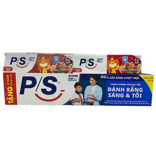 Kem đánh răng PS ngừa sâu răng vượt trội 240g - tặng kem đánh răng cho bé hương dâu và trái cây