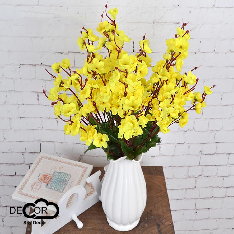 Cành hoa mai  FREESHIP  hoa trang trí nhà cửa, decor ngày tết xinh xắn, đạo cụ chụp ảnh, phụ kiện chụp hình Sky Decor