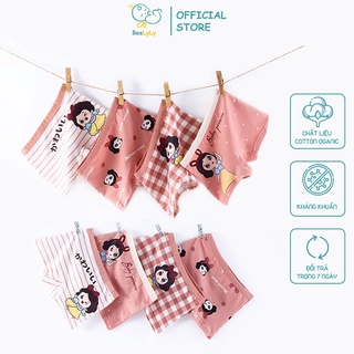 Quần chip bé gái chất liệu cotton organic cao cấp BeeLyly mềm mịn kháng khuẩn, Quần lót bé gái 12-30kg A7