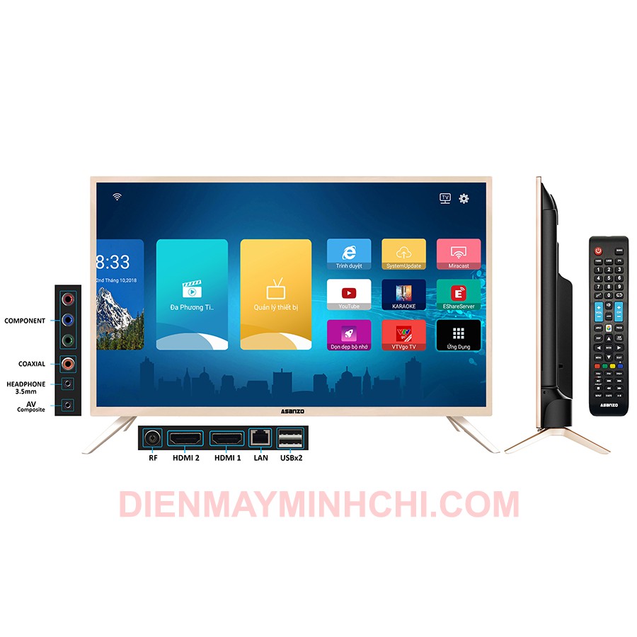 Smart tivi Asanzo Islim 32 inch - 32S51 chạy android tv 9.0