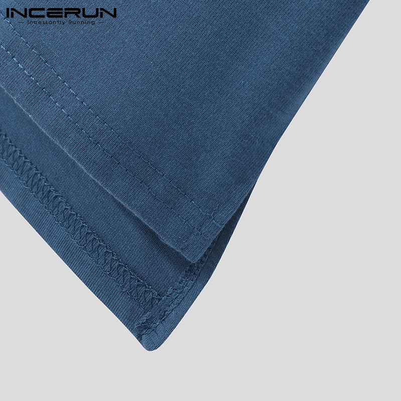 Áo thun 3 lỗ INCERUN màu trơn thoải mái 4 màu lựa chọn cho nam