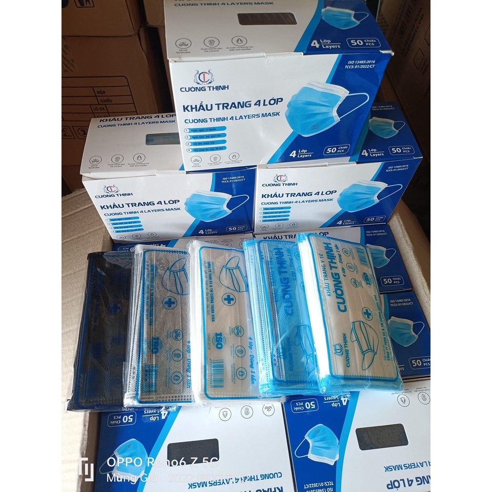 Hộp 50 Chiếc Khẩu Trang Y Tế Kháng Khuẩn Dày Mịn Đẹp Hàng Chất Lượng Cao