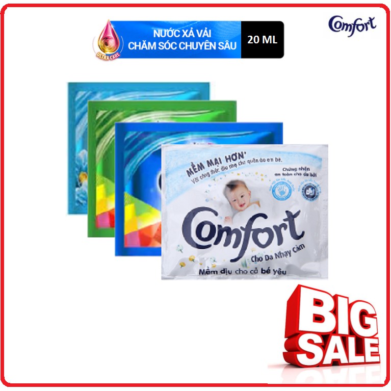 Nước Xả Vải Comfort Chăm Sóc Chuyên Sâu Dây 21Ml X 10 Gói