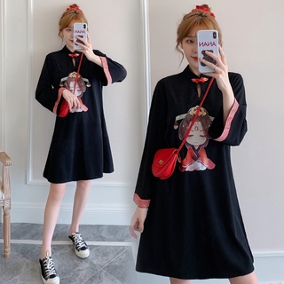 Đầm sườn xám phong cách trung hoa cho mẹ bầu