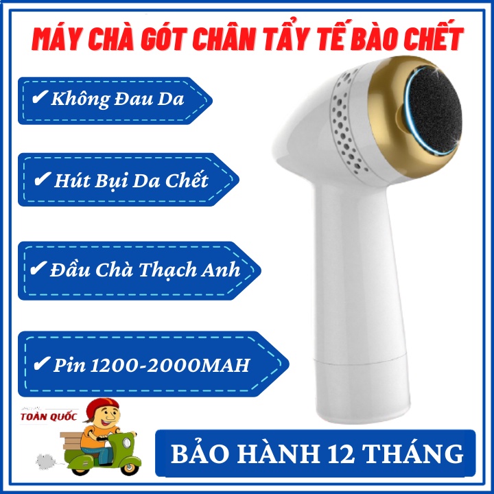 Máy Chà Gót Chân Sạc Điện Cao Cấp - Máy Mài Gót Chân Tẩy Tế Bào Chết Tặng Kèm 2 Đầu Chà - Bảo Hành 12 Tháng