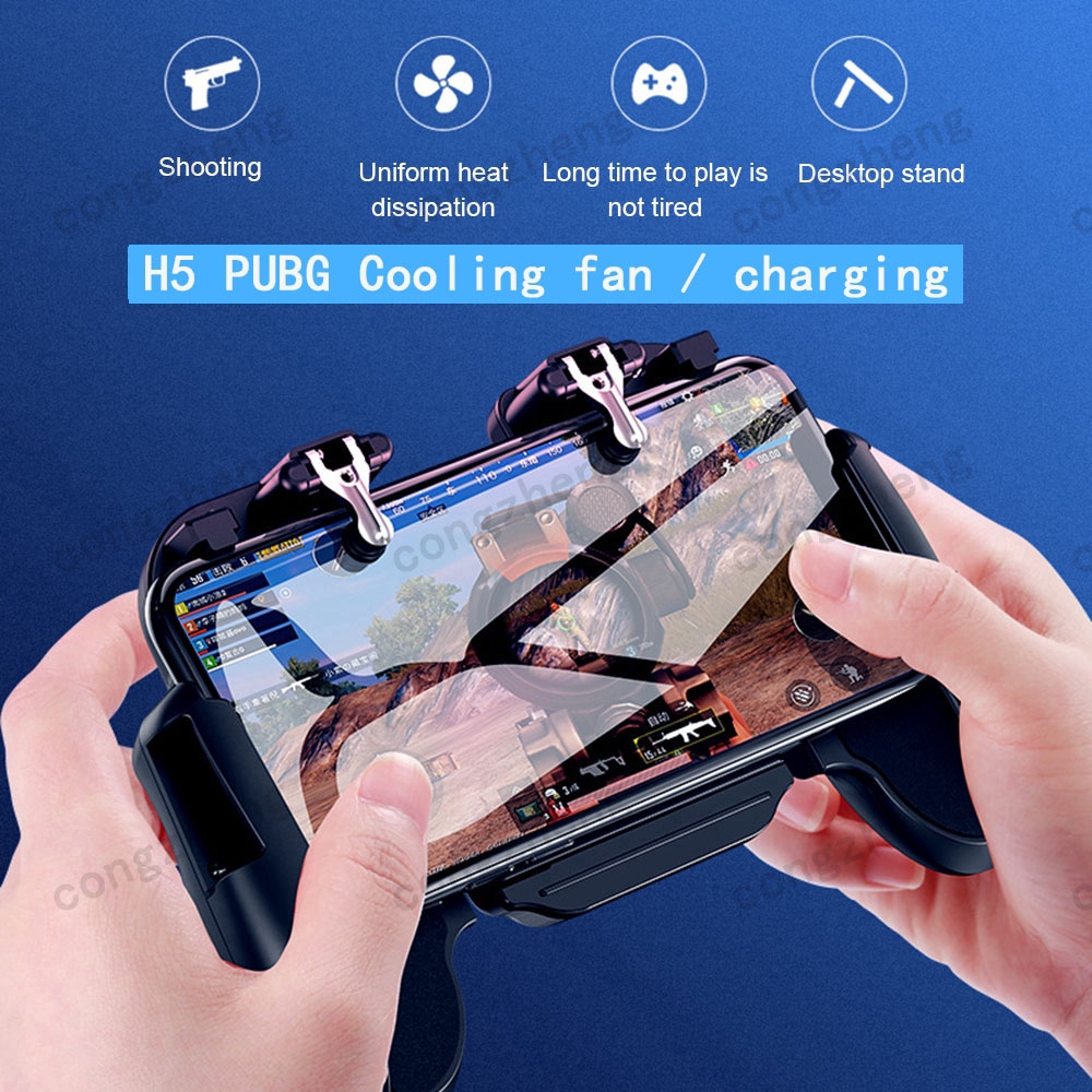 Tay cầm chơi game PUBG/FreeFire ROS H5 tản nhiệt cho điện thoại iPhone Android