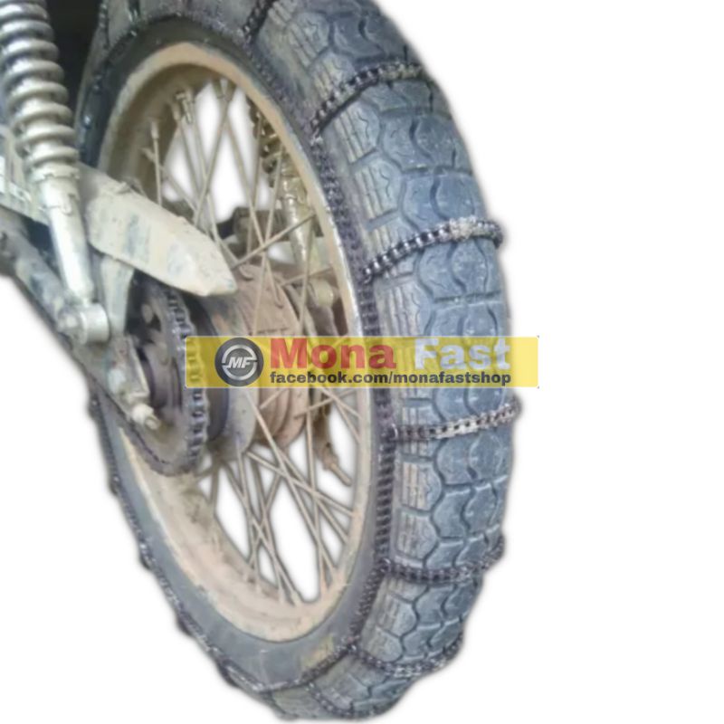 Xích bọc bánh xe máy đi đường trơn trượt 2.75 sến