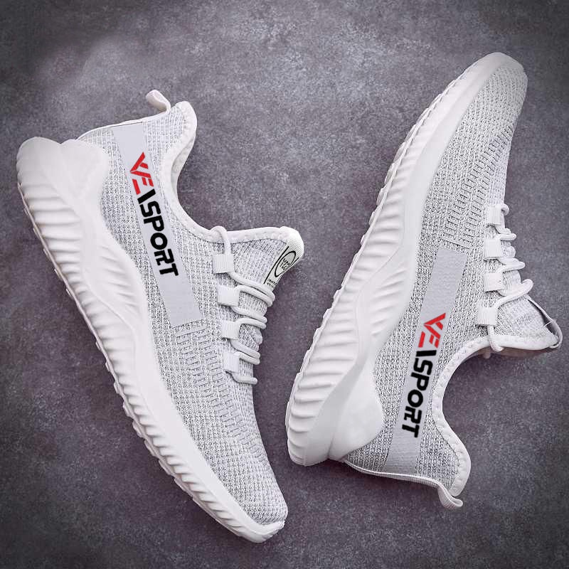 Giày thể thao sneaker nam HUTA GS061 màu xám, vải thoáng khí, đế cao su đi êm