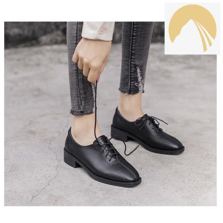 🚴🏇 Giày nữ Oxford Derby DA BÓNG/ DA LÌ 4p cao cấp màu đen. Mẫu công sở dễ phối đồ có sẵn đủ size tại Hà Nội 🚴🏇