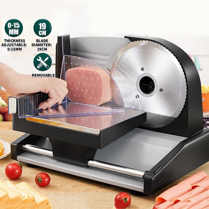 Máy thái thịt chín, máy cắt thịt đông lạnh chạy điện cho nhà hàng, gia đình