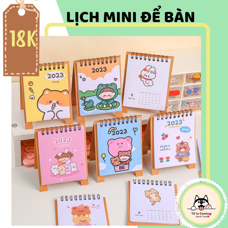 LỊCH MINI ĐỂ BÀN 2023 - Lịch mini để bàn tiện dụng dành cho văn phòng học sinh sinh viên