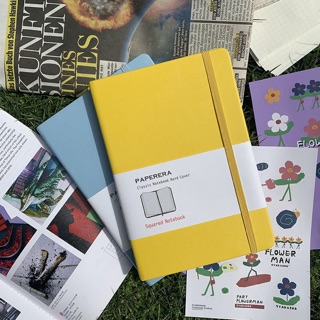 Sổ bìa da PAPERARA cao cấp notebook - Sổ tay viết nhật ký - Sổ chấm dot và kẻ ô