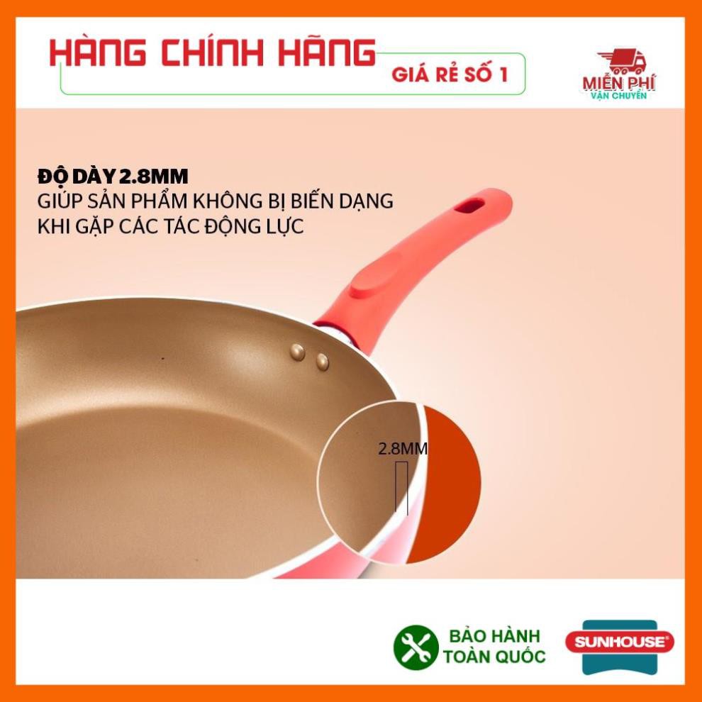 CHẢO CHỐNG DÍNH ĐÁY TỪ SUNHOUSE 26CM SFP26MA, CHẢO TRƠN SUNHOUSE MAMA ĐÁY TỪ 26CM