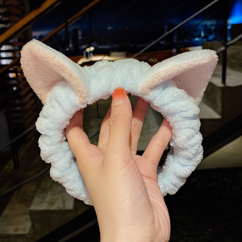 Băng đô cài tóc mèo 3D nhiều màu bờm rửa mặt cute phong cách hàn quốc