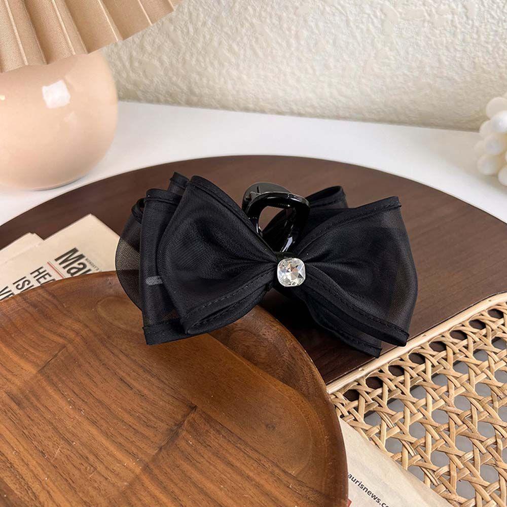 NICKOLAS Kẹp Tóc Nơ Lưới Cỡ Lớn Phong Cách Hàn Quốc Thời Trang