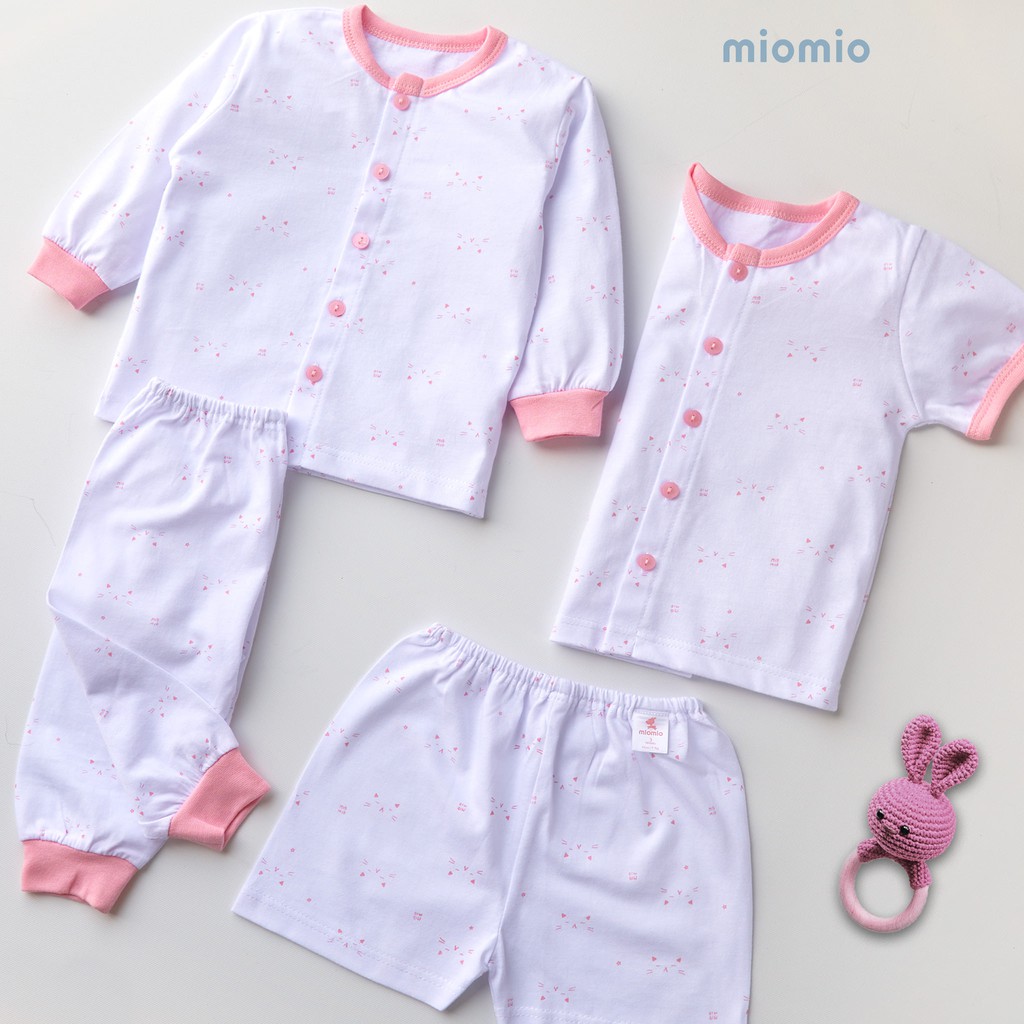 Bộ Sơ Sinh Dài Tay MIOMIO Mỏng Mát Mặc Hè Hình Mặt Mèo