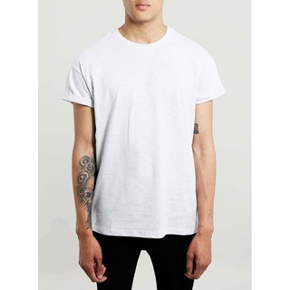 Phông trơn over size màu trắng cotton 100% 4 chiều cổ tròn