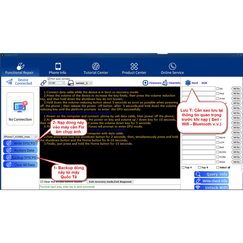 IRepair P10/ iBox / ID BOX - đổi Serial ổ cứng Unlock Wifi, fix xanh 3uTool... không cần đục ổ