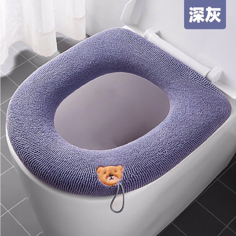 Miếng đệm lót bệ ngồi toilet mềm mại giữ ấm-có tay cầm tiện lợi