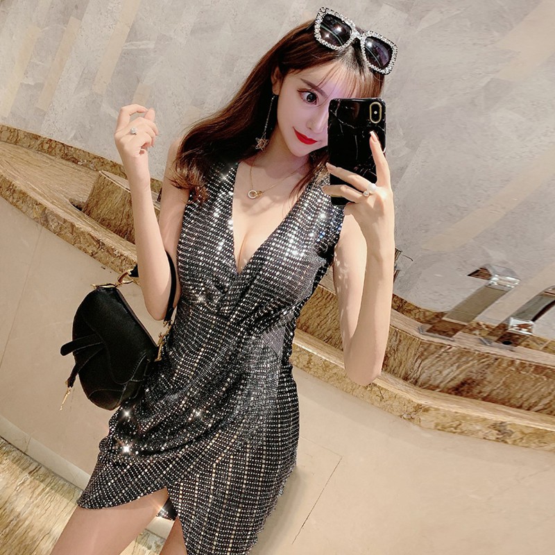 Đầm nữ dáng ôm Emilyshop họa tiết kim tuyến