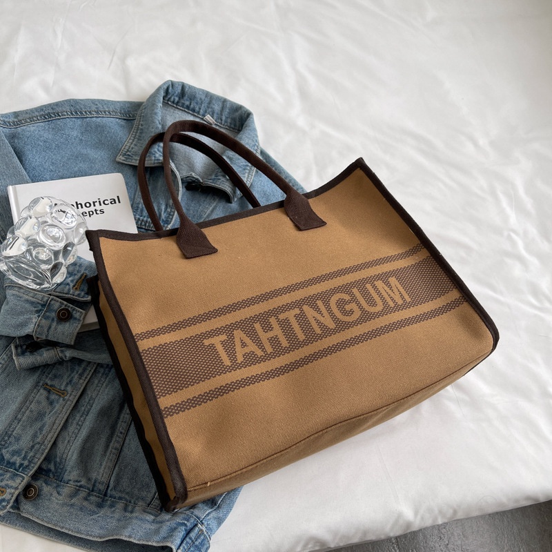 Túi tote Đeo Vai Vải canvas Thiết Kế Cỡ Lớn Thời Trang Xinh Xắn Cho Nữ