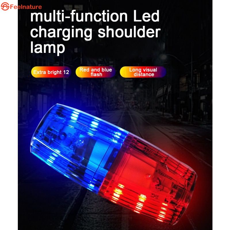 ⭐Có Sẵn⭐Đêm Chạy An Toàn Cảnh Báo Đèn LED Màu Đỏ Và Xanh Dương Vai Đèn Vai Kẹp Đèn Cảnh Báo Ngộ Nghĩnh Chạy Nhấp Nháy tín Hiệu Vai Đèn Nhiệm Vụ Sạc