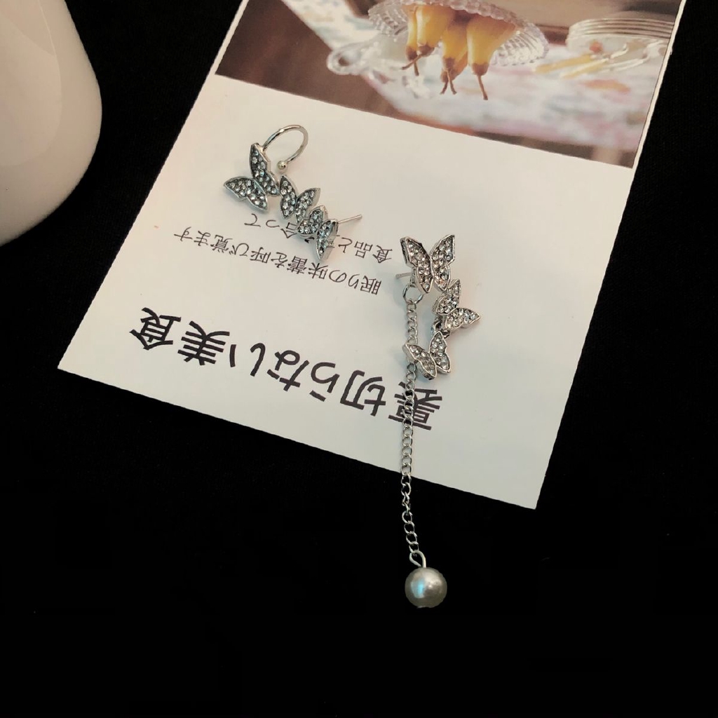 Bông Tai Hình Bướm Đính Ngọc Trai Xinh Xắn Dành Cho Nữ