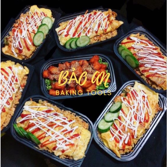 Hộp nhựa chữ nhật đựng bánh/thực phẩm (set 10)