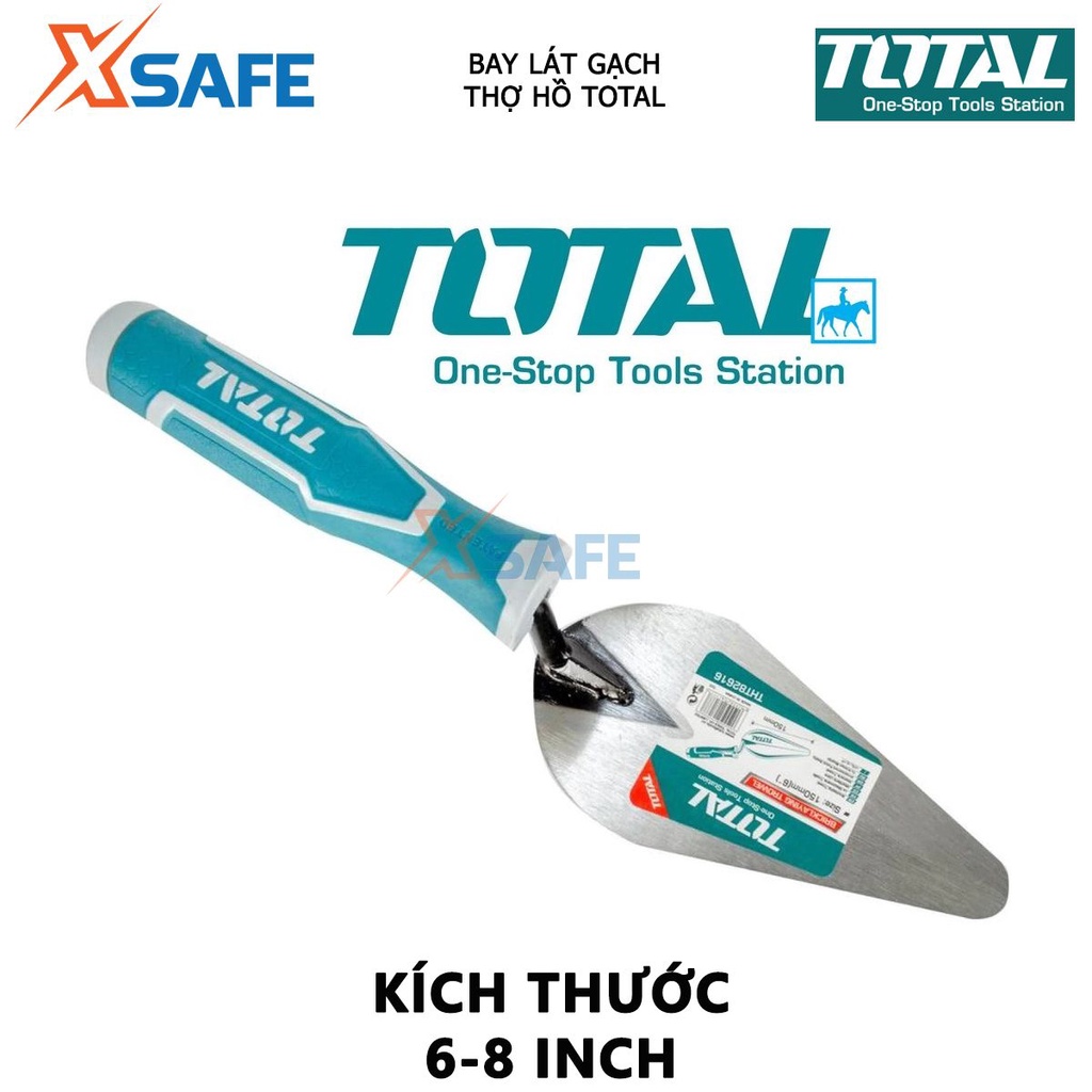 Bay lát gạch xây dựng TOTAL | bay lát gạch thợ hồ kích thước 6&quot;/160mm tay cầm bằng nhựa chắc chắn làm bằng phẳng